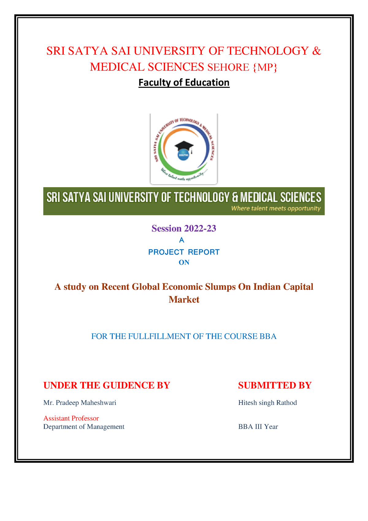 Project Complete PDF - SRI SATYA SAI UNIVERSITY OF TECHNOLOGY & MEDICAL ...