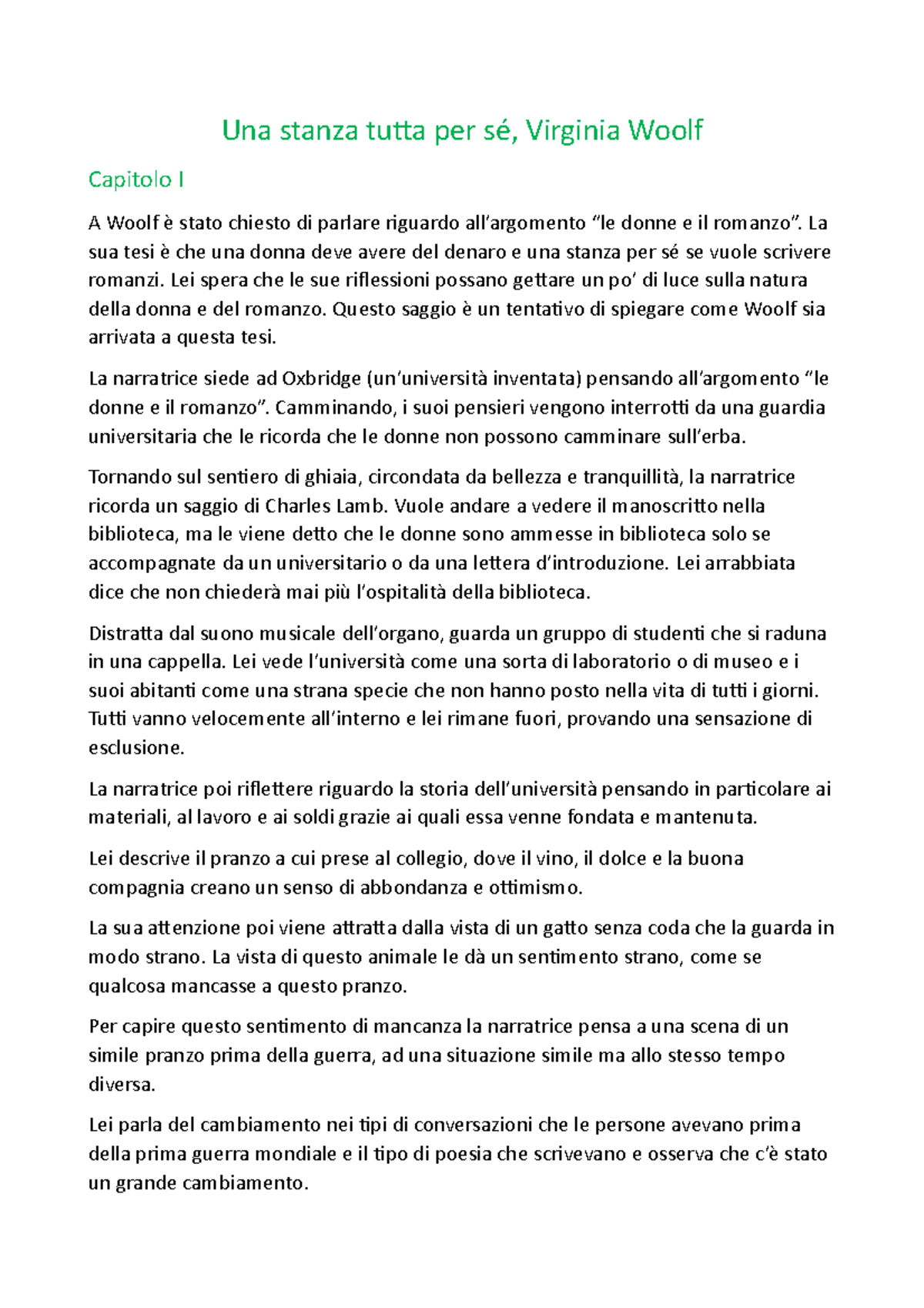 Una stanza tutta per sé, Virginia