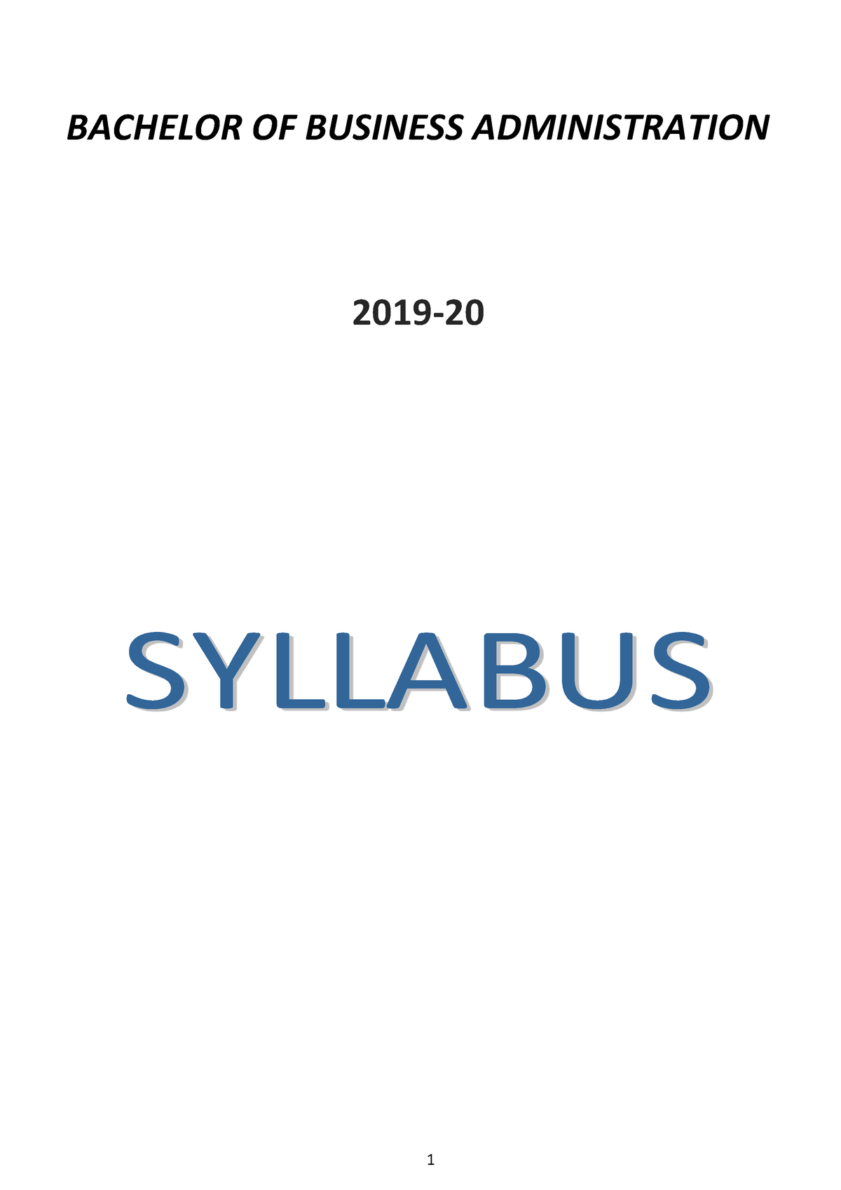 New Syllabus Full - Description - BACHELOR OF BUSINESS ADMINISTRATION ...