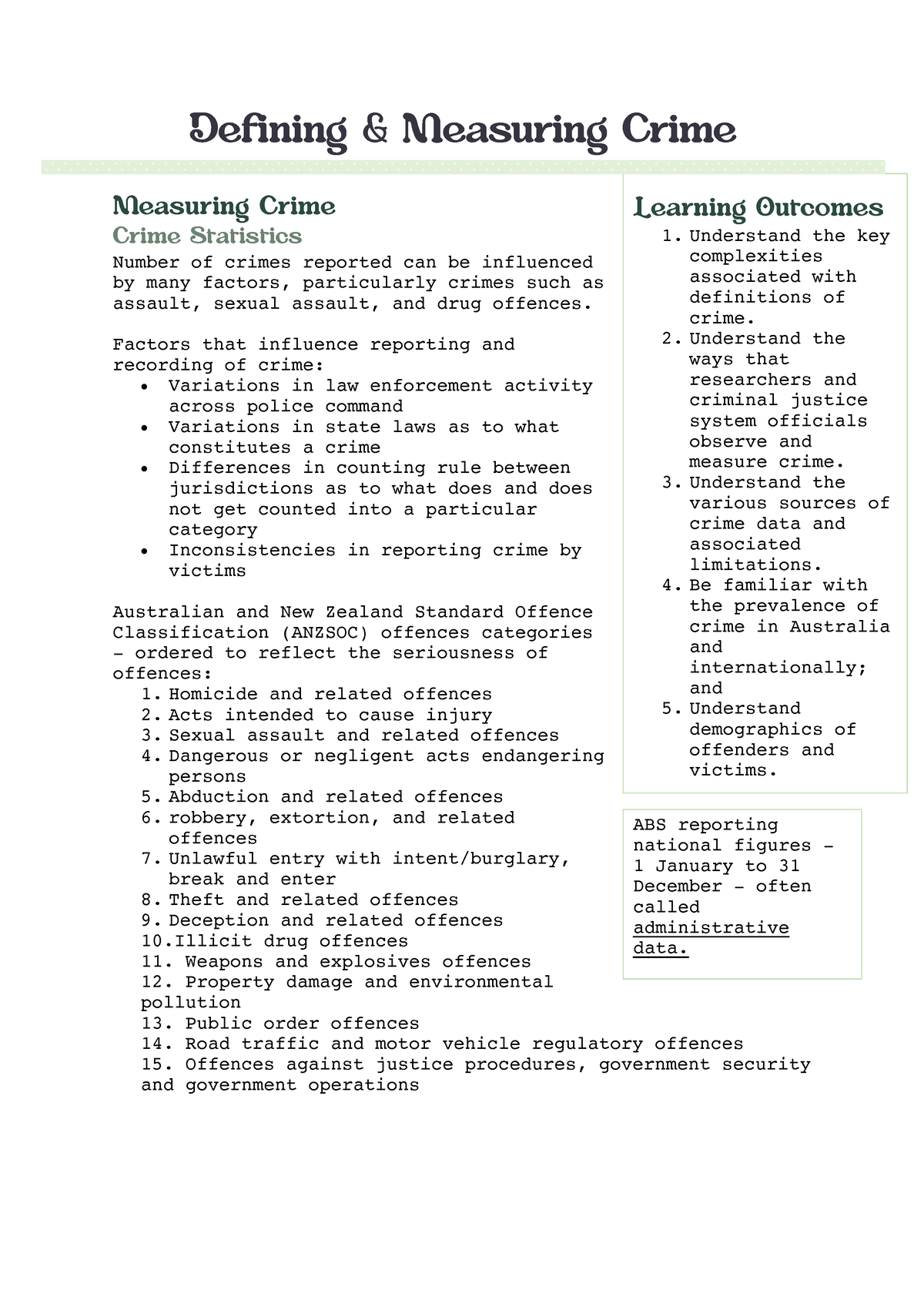 measuring crime essay