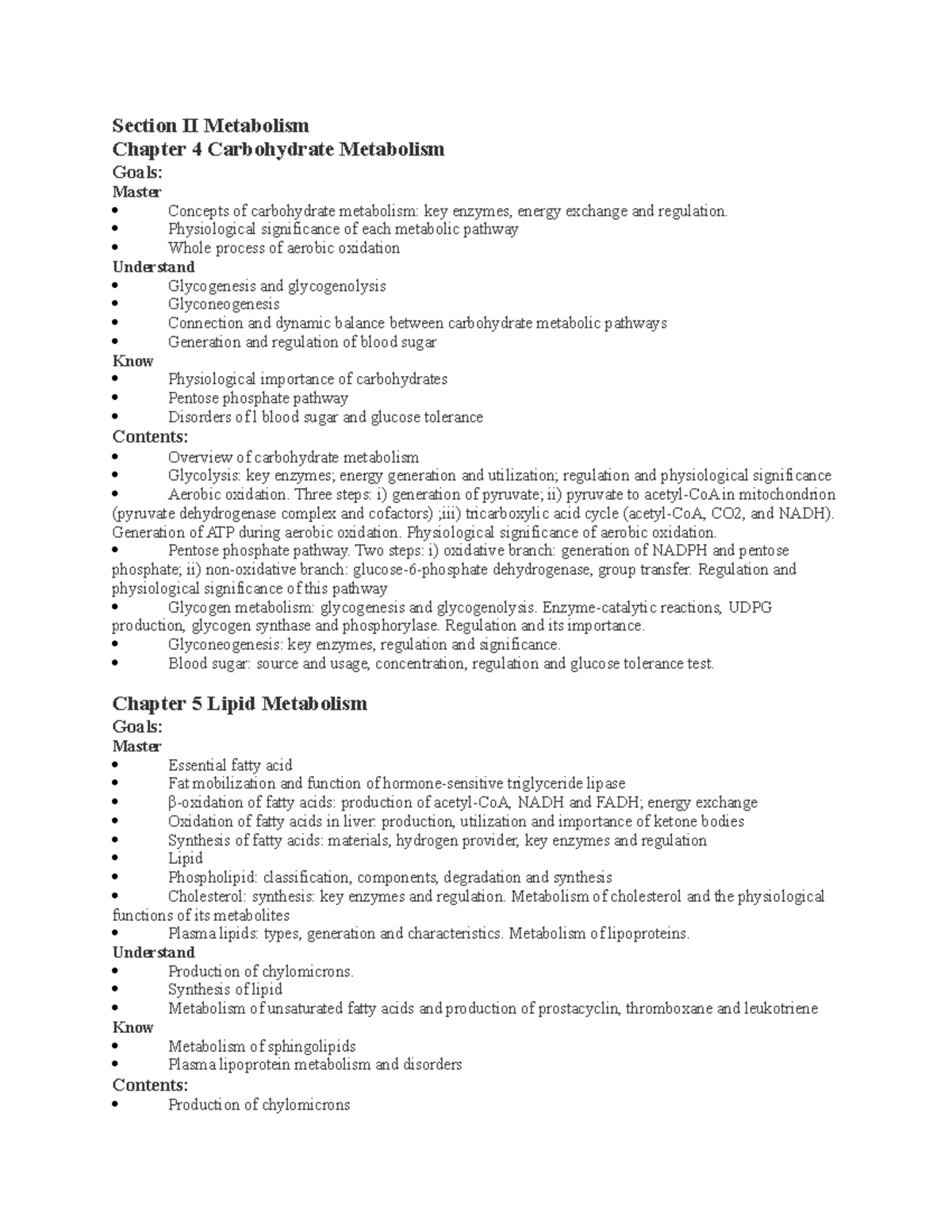 Biochemistry content descriptions 3 - Section II Metabolism Chapter 4 ...
