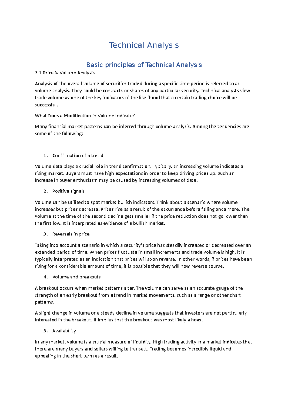 Marketing management - Technical Analysis Basic principles of Technical ...