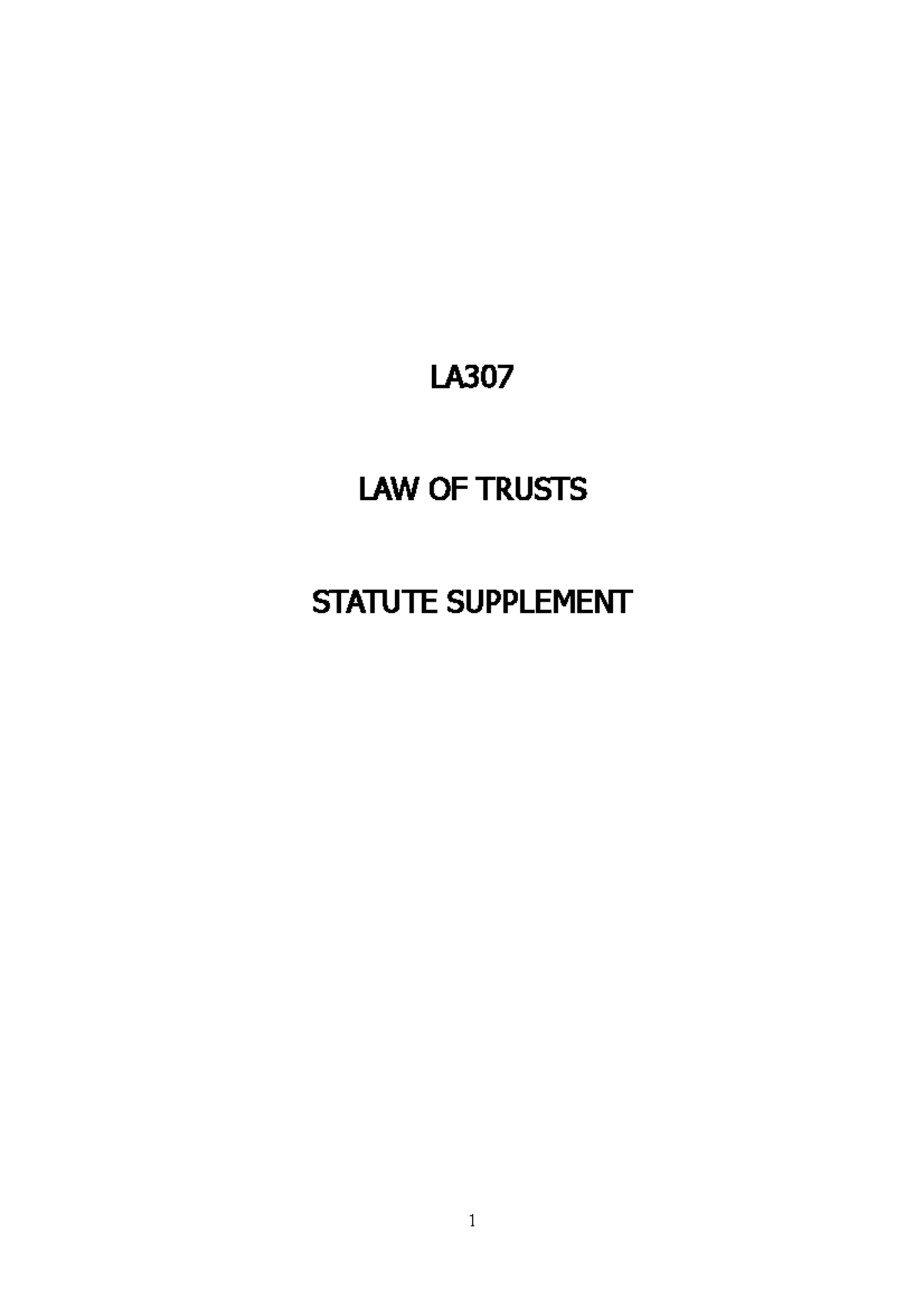 Trusts statutes LA LAW OF TRUSTS STATUTE SUPPLEMENT LAW OF TRUSTS
