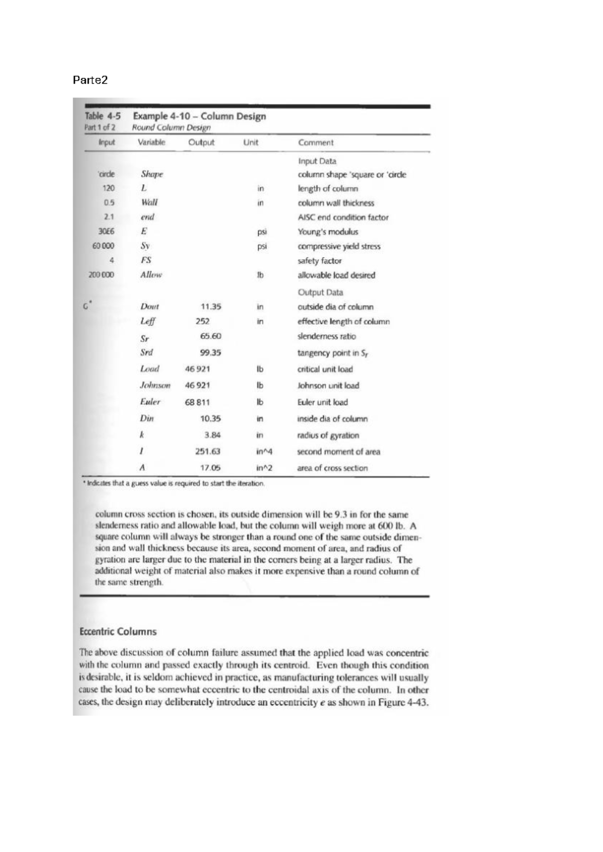 libro de apuntes - Parte2 Table Example Column Design Part 1 of 2 Round ...