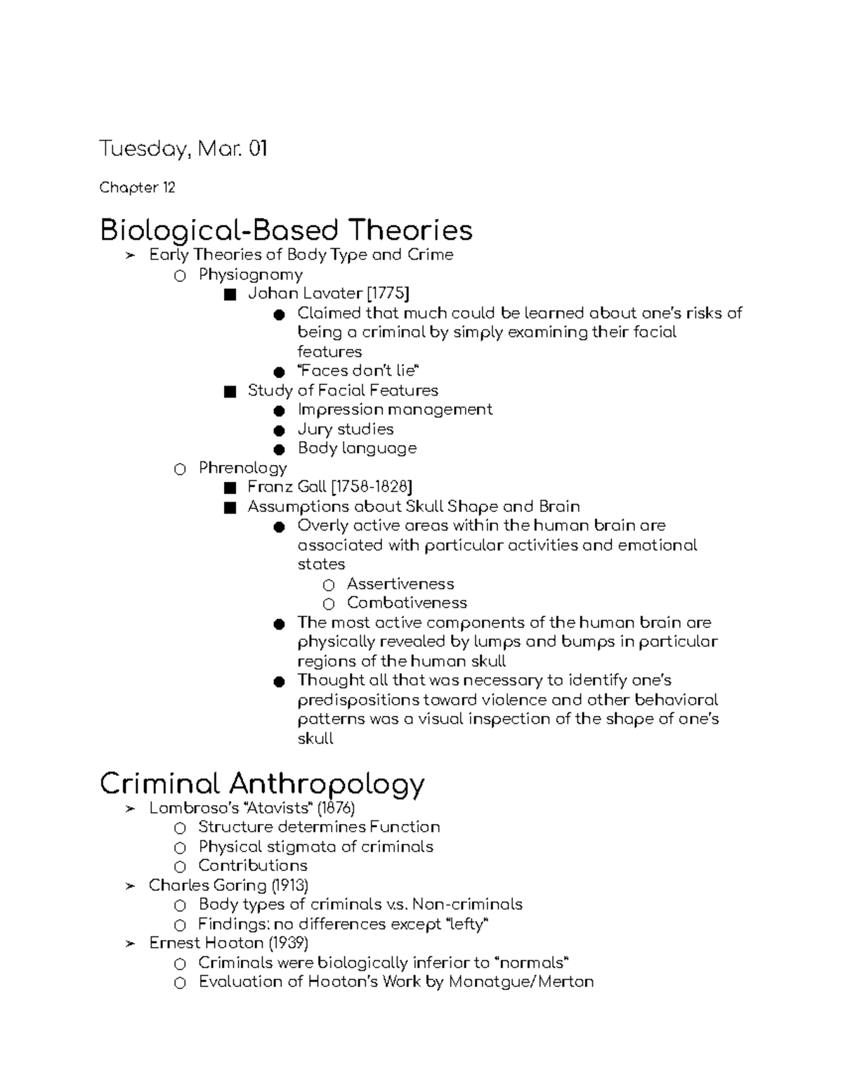 Criminology Notes (Mar. 01 - Mar. 29 - Tuesday, Mar. 01 Chapter 12 ...