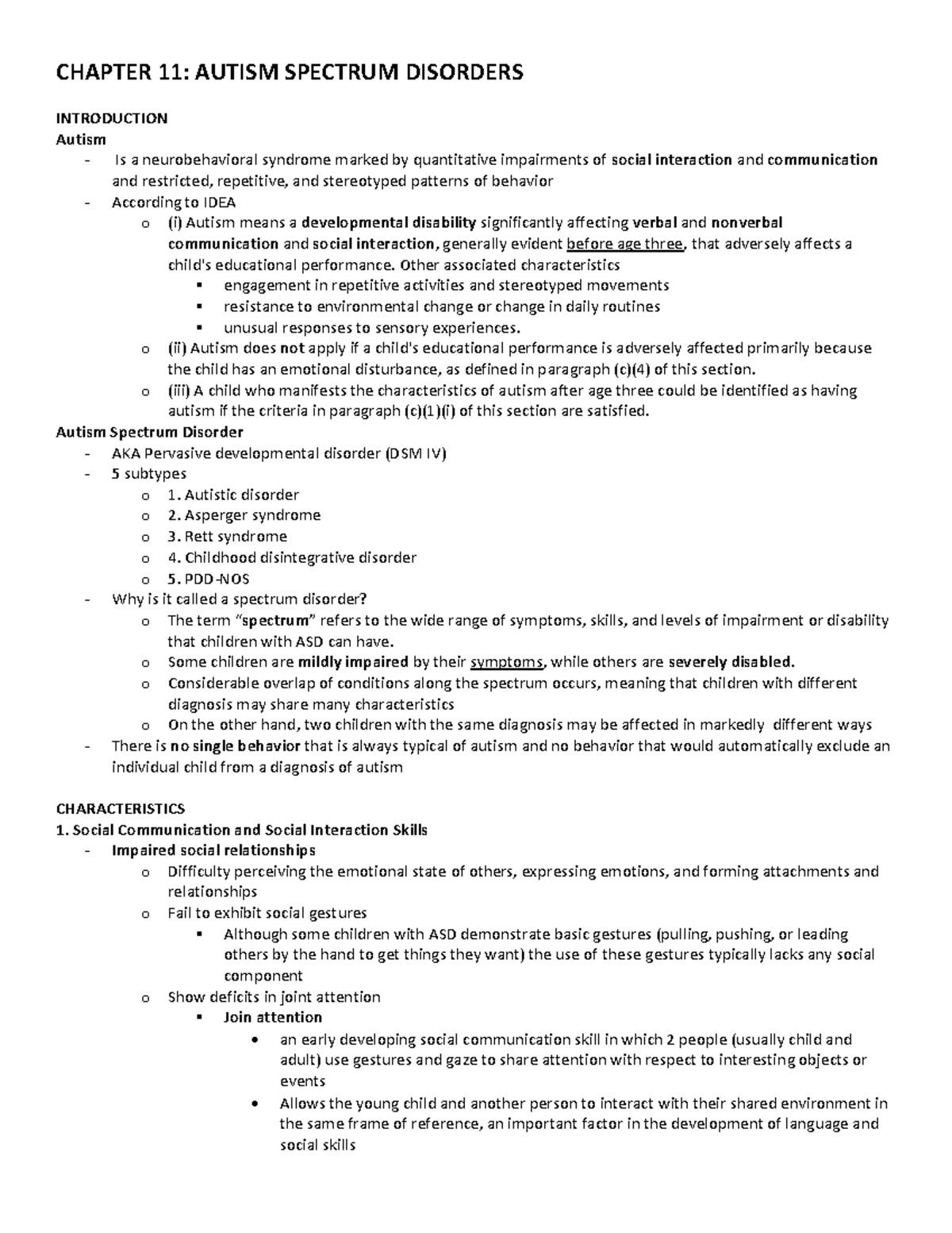 Autism Spectrum Disorder (Chapter 11) - Warning: TT: undefined function ...