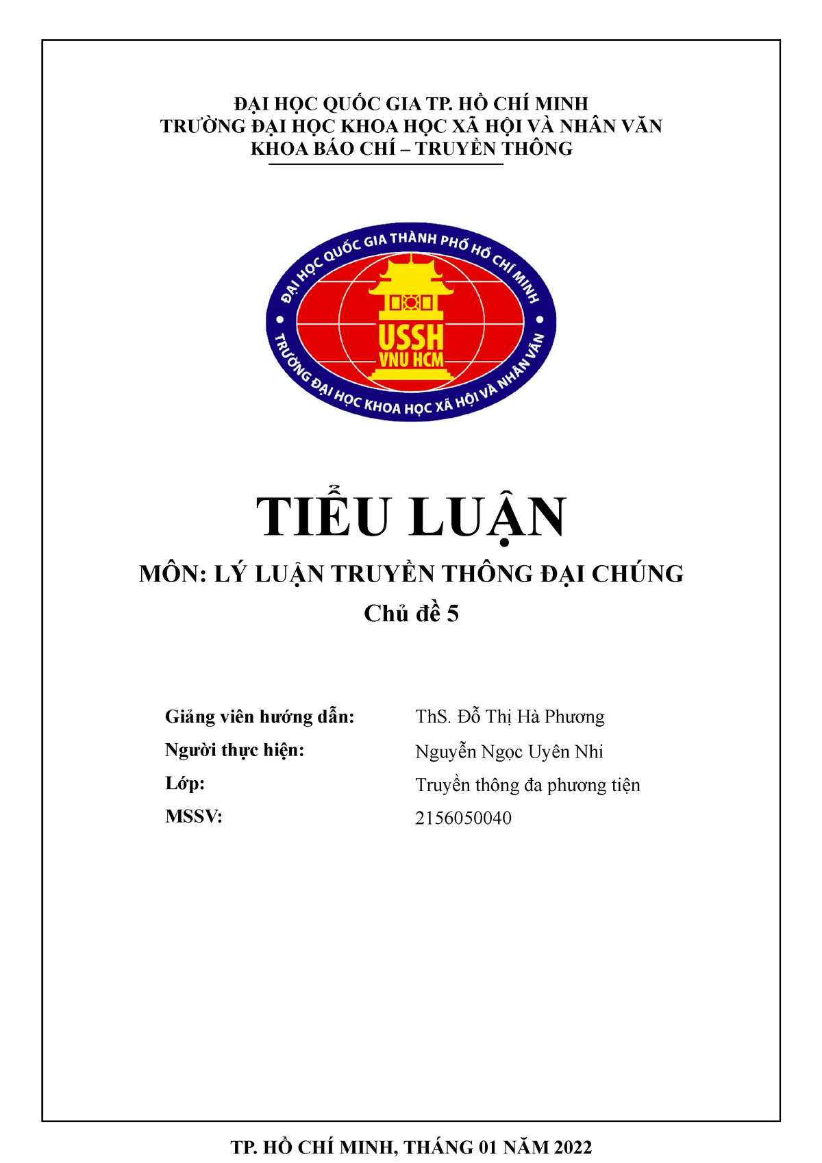 TIỂU LUẬN - Bài ghi tham khảo, chỉ dùng để tham khảo chứ không được ...