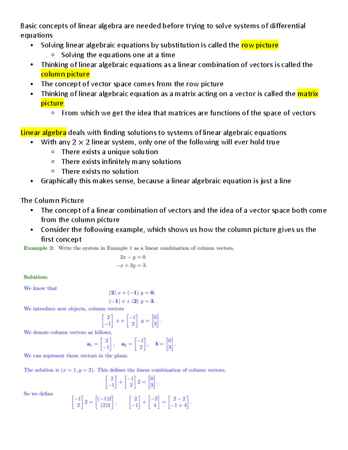 MTH235 Chapter 5.1 - Basic concepts of linear algebra are needed before ...