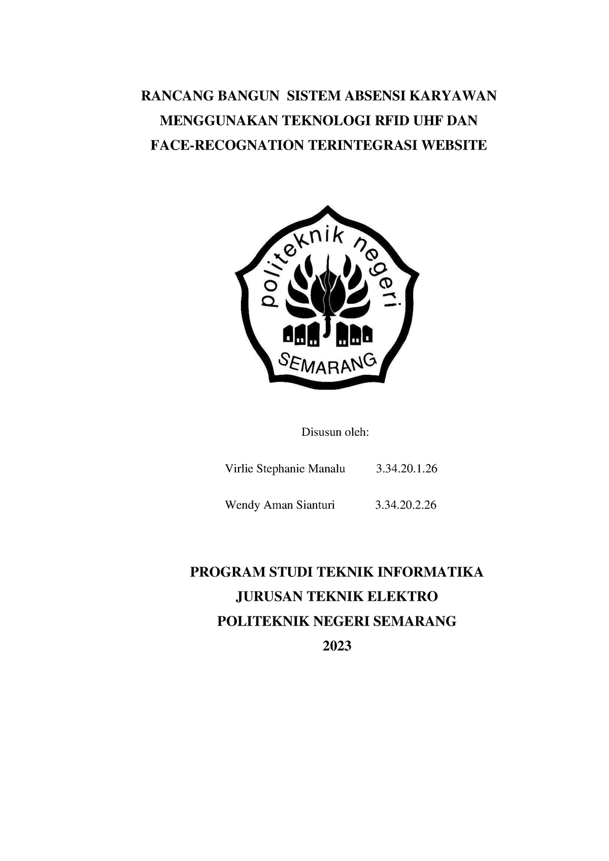 Laporan TA Bibingan Bab I,II - RANCANG BANGUN SISTEM ABSENSI KARYAWAN ...