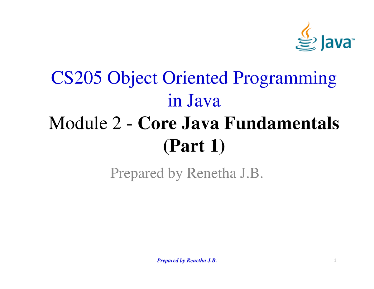 M2 - 1 OOP Module 2 Part-1 RJB Primitive Datatype -Compatibility Mode ...