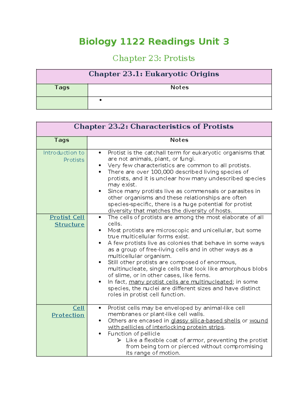 Biology 1122 Readings Unit 3 - Biology 1122 Readings Unit 3 Chapter 23 ...