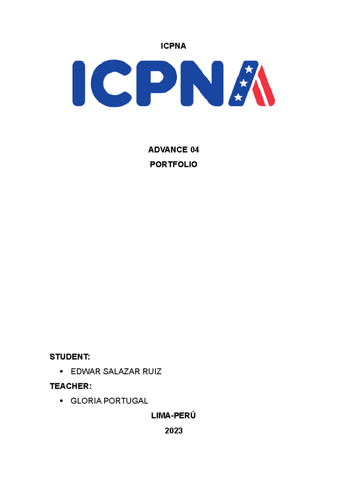 Icpna Portfolio ADV04 - Ingles Examen - ICPNA ADVANCE 04 PORTFOLIO ...