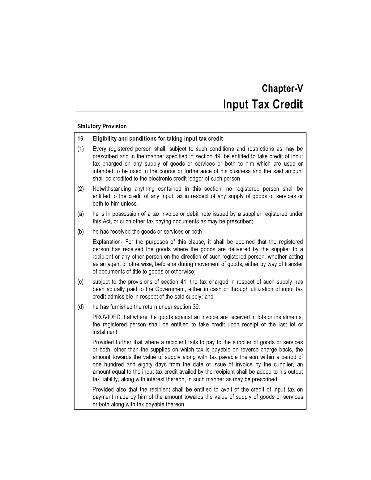 chapter-v-input-tax-credit-chapter-v-input-tax-credit-statutory