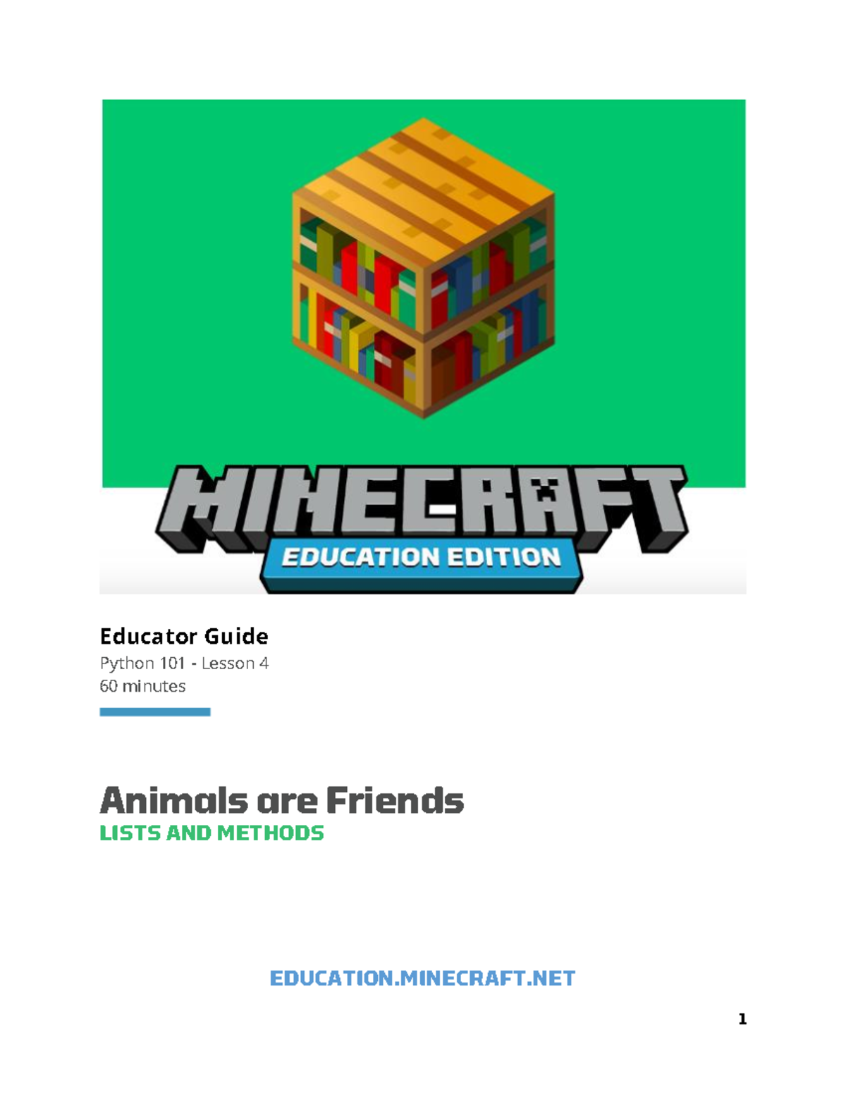 6198456005695979-Python 101 Lesson 4 Animals are Friends EDU Guide ...