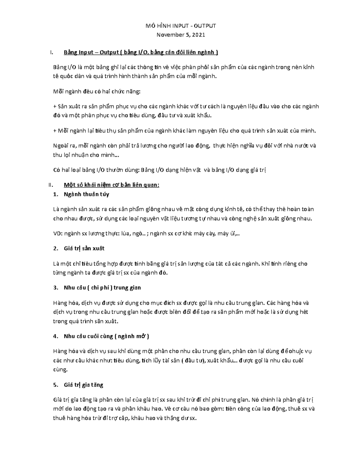 Mô hình input output - mô hình toán trong kinh tế phổ biến nhất trong ...