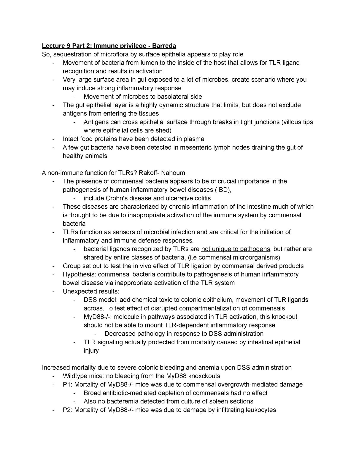 Lecture 9 Part 2 Immune privilege - Barreda - Lecture 9 Part 2: Immune ...