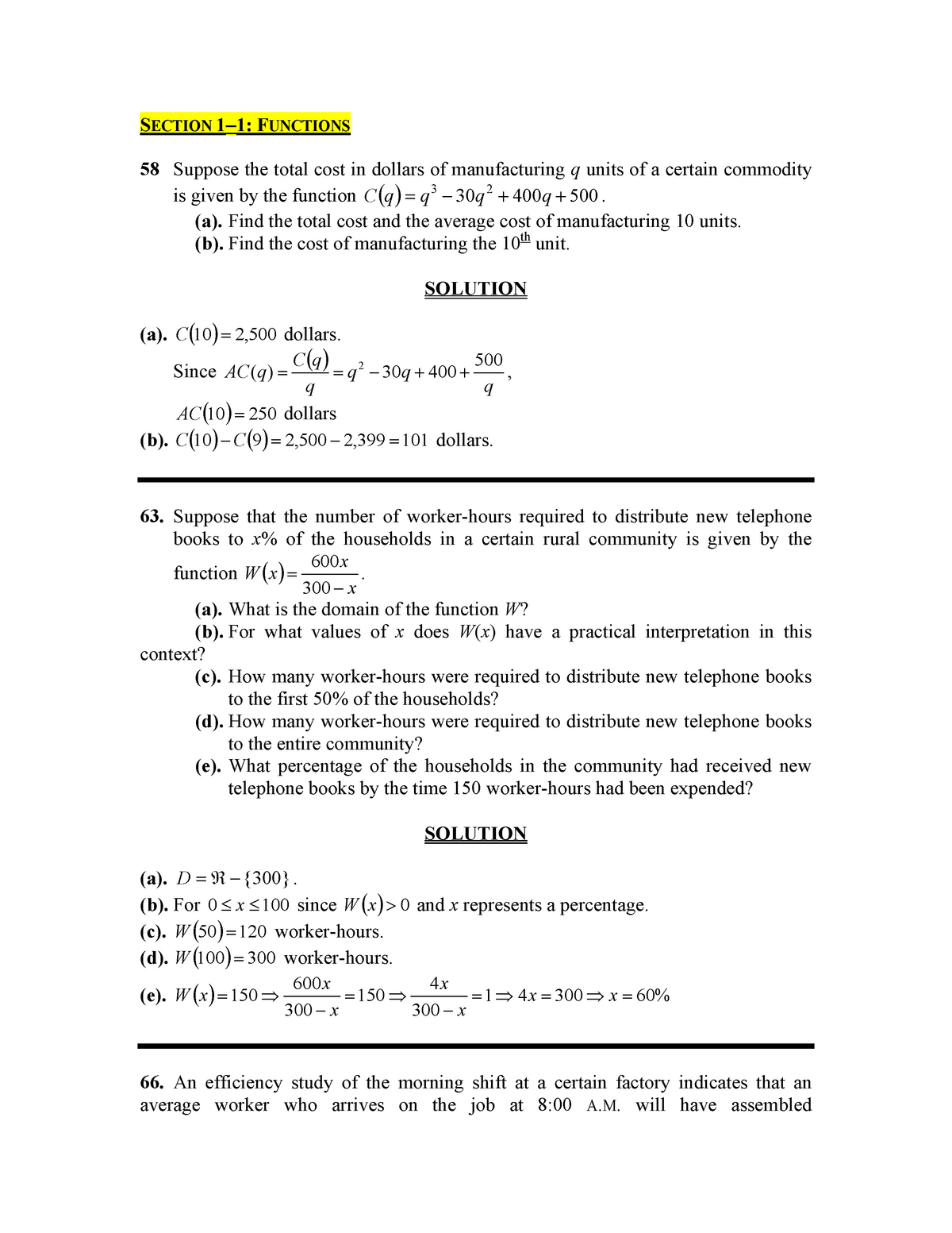 Section 1 1 Functions Linear Algebra Exercises Studocu