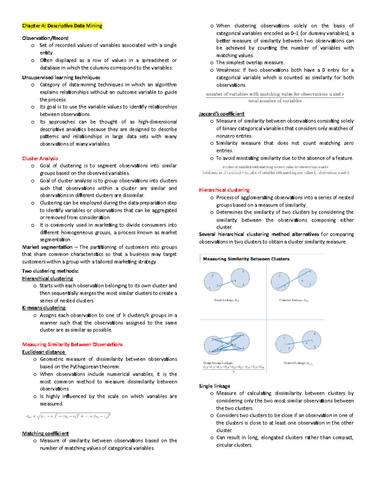 Chapter 4 descriptive data mining accounting feu studocu