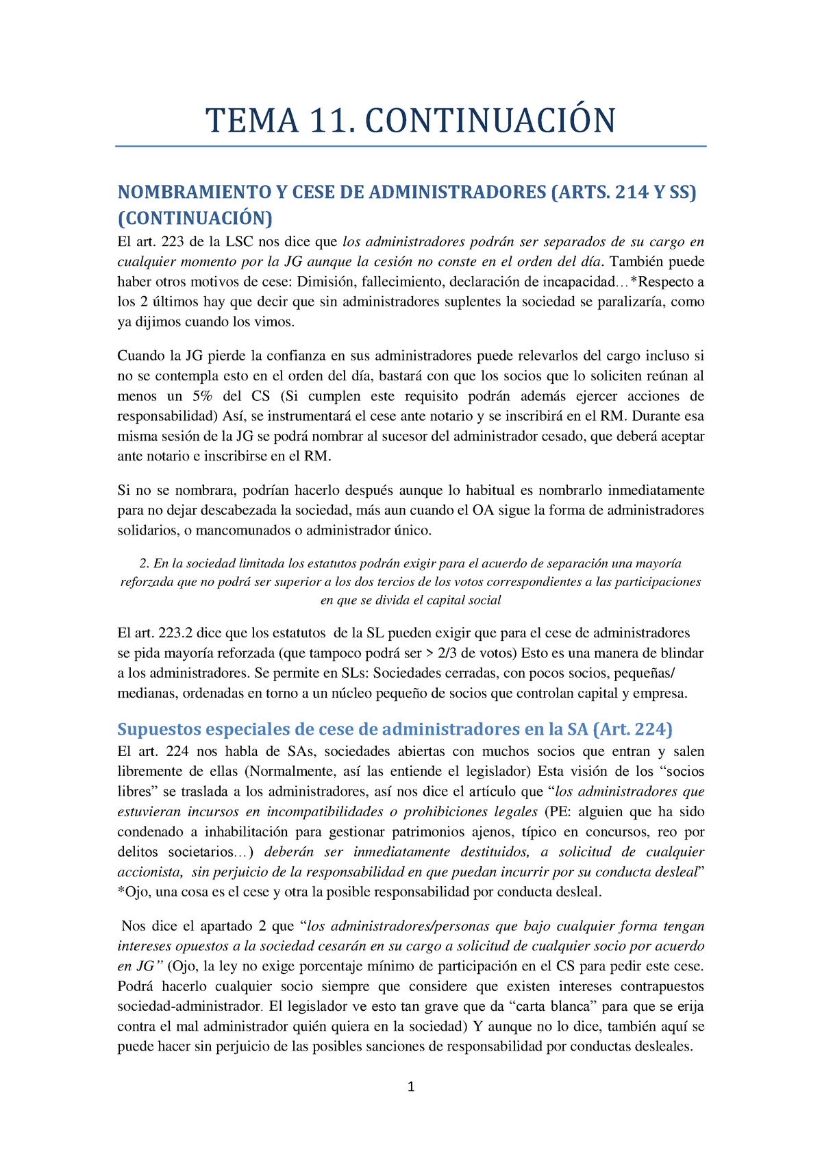 Tema 11 Continuación Empresa Tema 11 Continuacio N Nombramiento Y