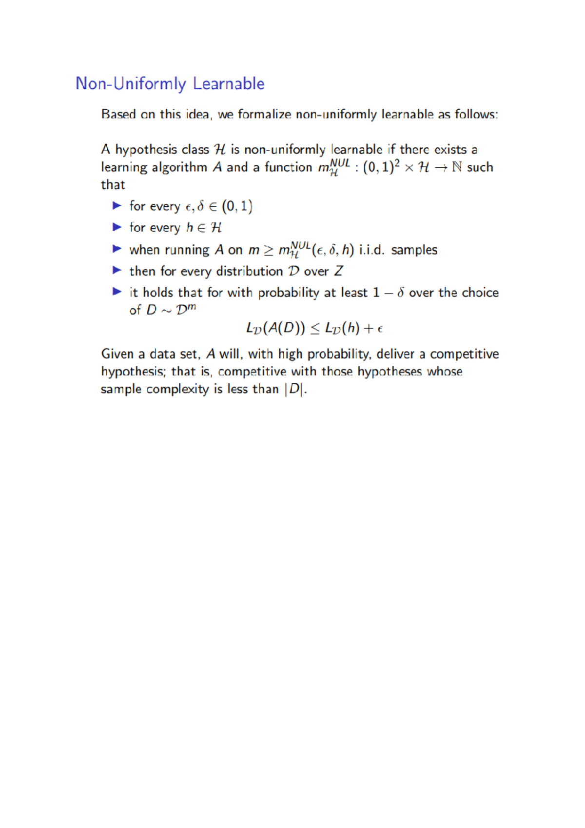 Unit 5 Non Uniform Learnable - Machine learning - LPU - Studocu