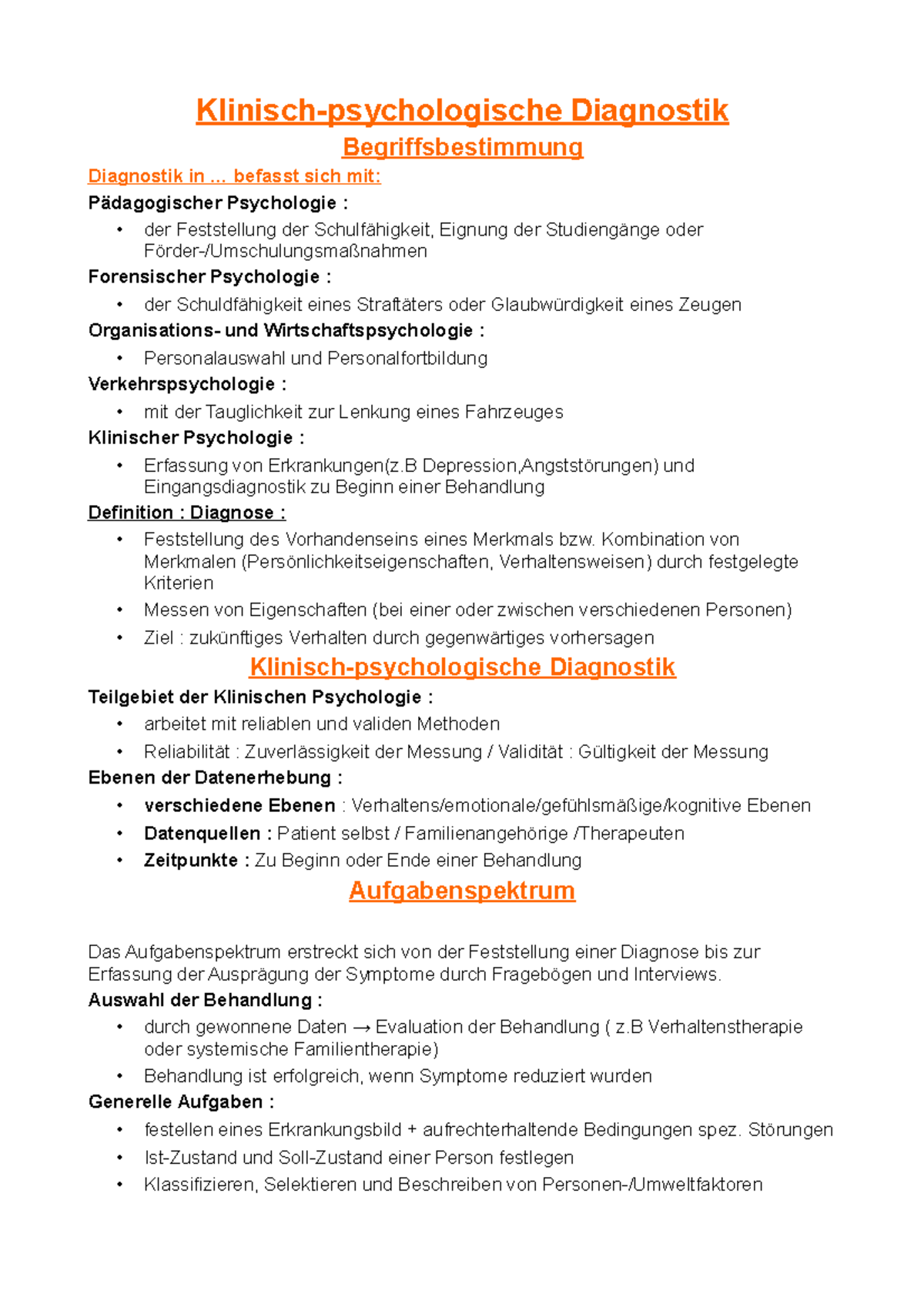 Kapitel 8 - Klinisch-psychologische Diagnostik Begriffsbestimmung ...