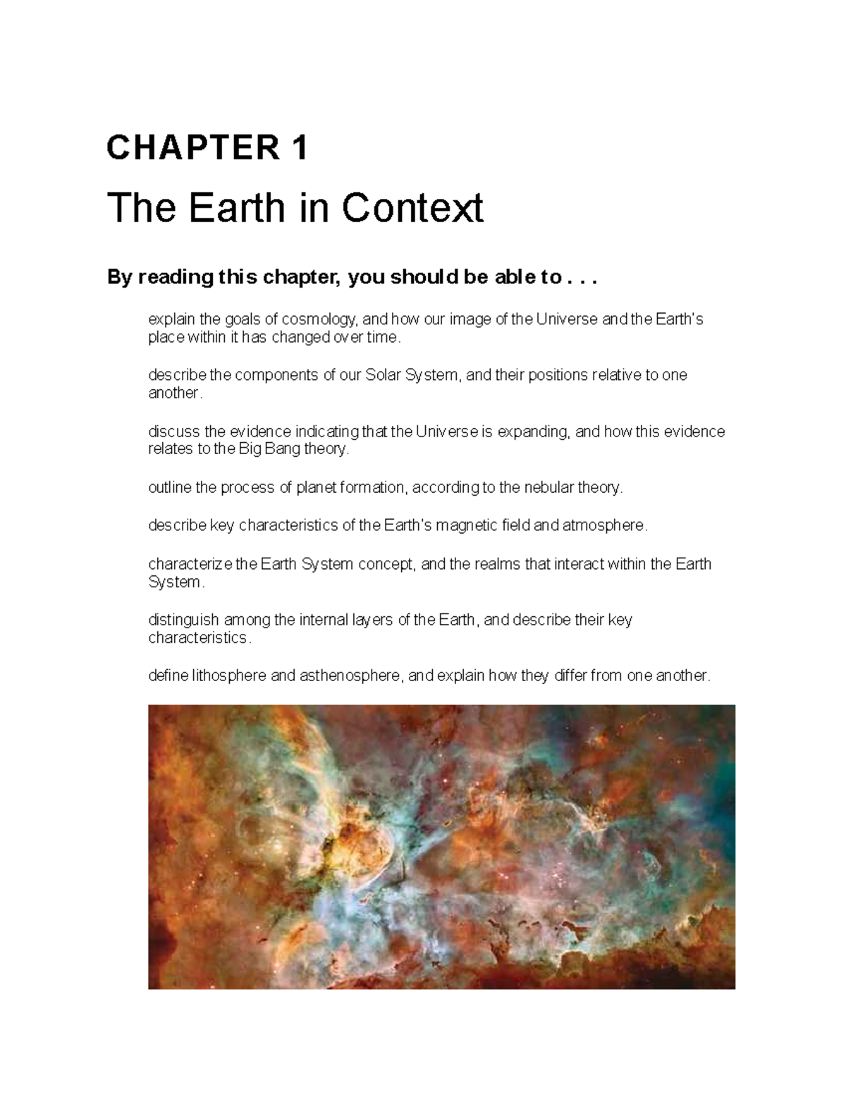 EPSC 201 - Textbook - Chapter 1 - CHAPTER 1 The Earth in Context By ...