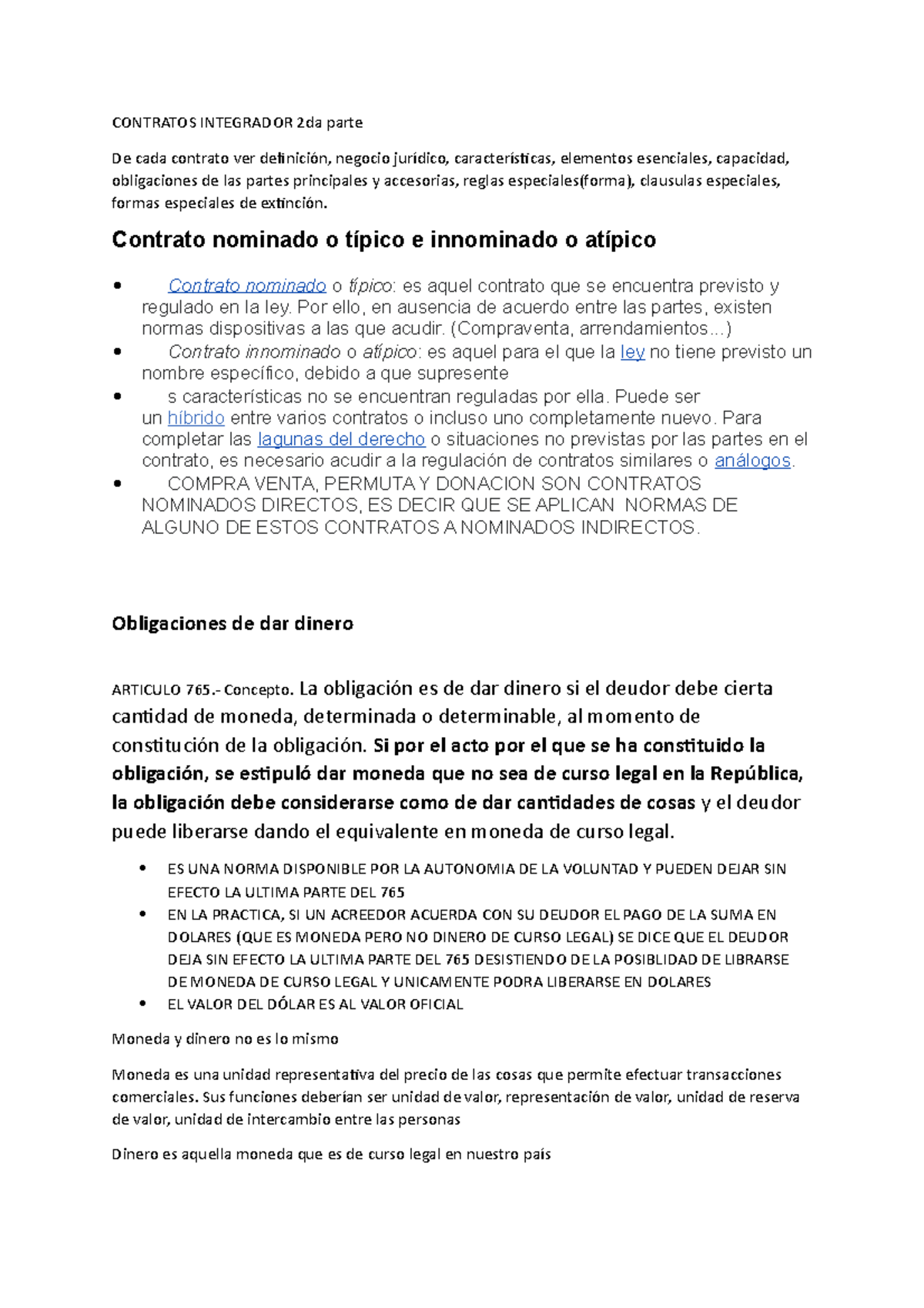 Contratos 2DO Parcial - CONTRATOS INTEGRADOR 2da Parte De Cada Contrato ...