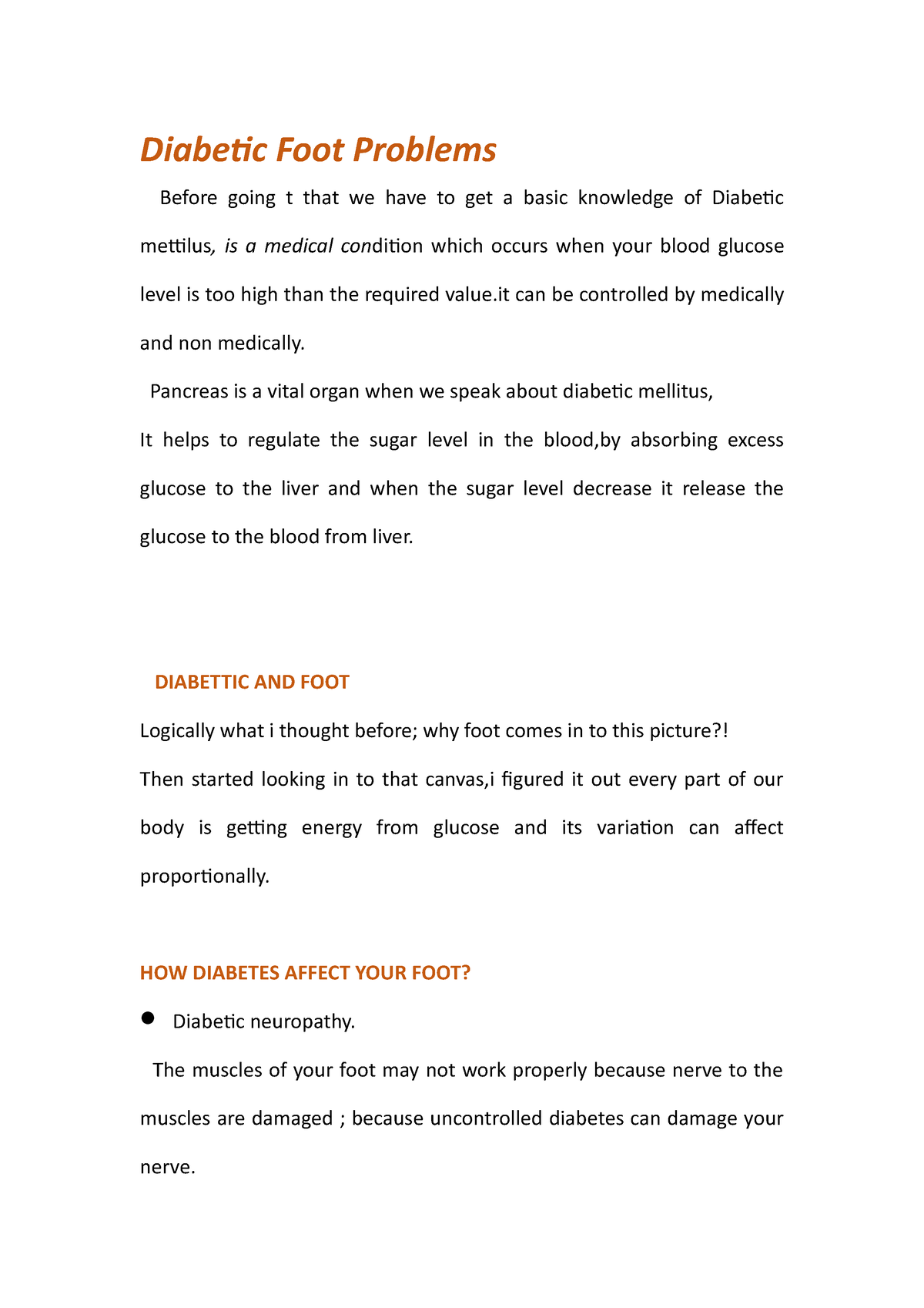 diabetic foot essay