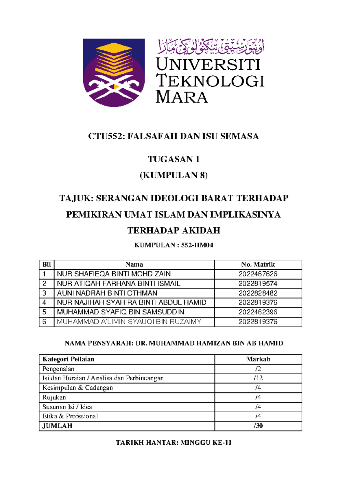 CTU552 HM04 ( Ideologi Barat - Kumpulan 8) (2) (1) - CTU552: FALSAFAH ...