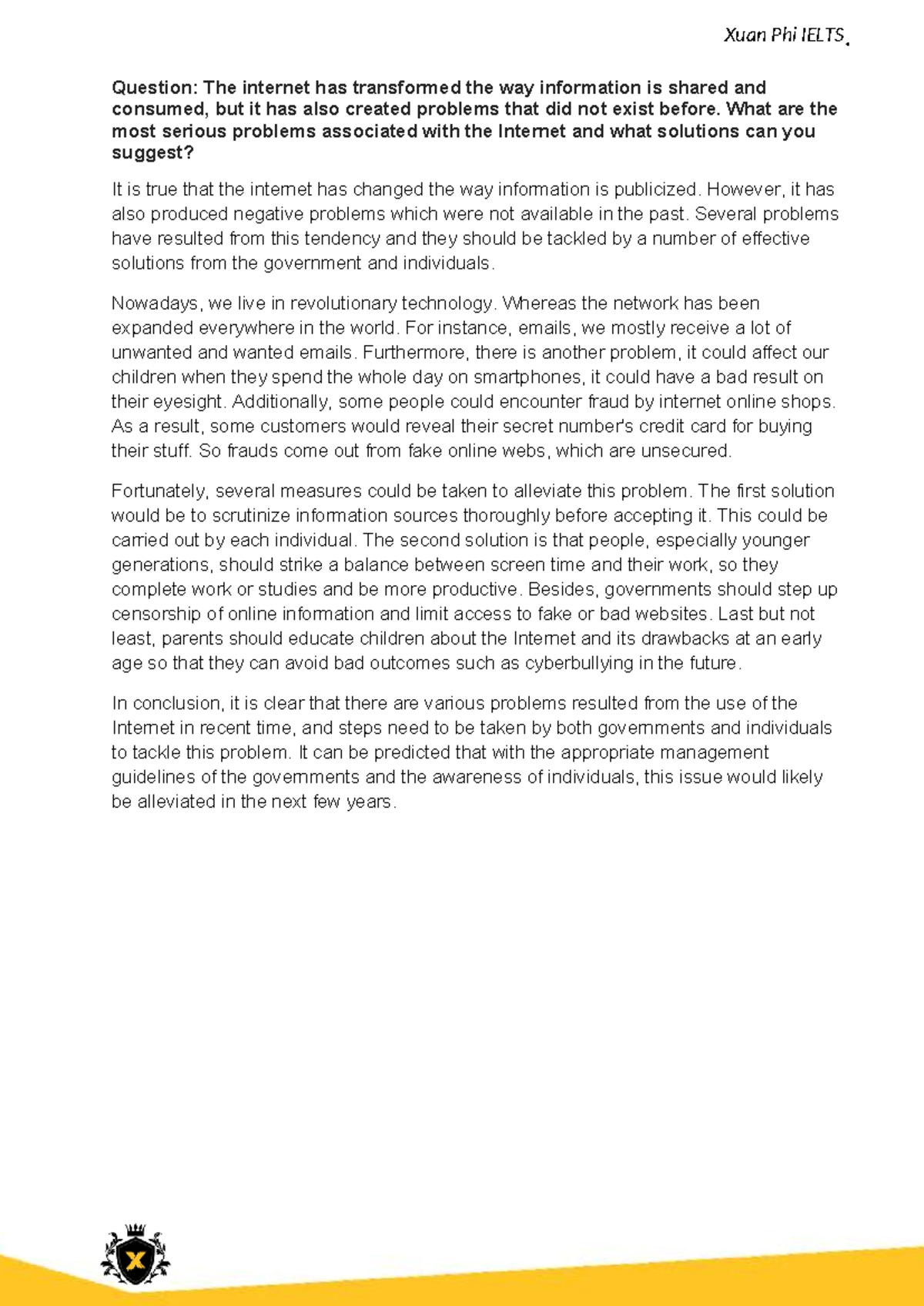 Task 2 - Unit 32 - Assignment about writing a social problem - Xuan Phi ...