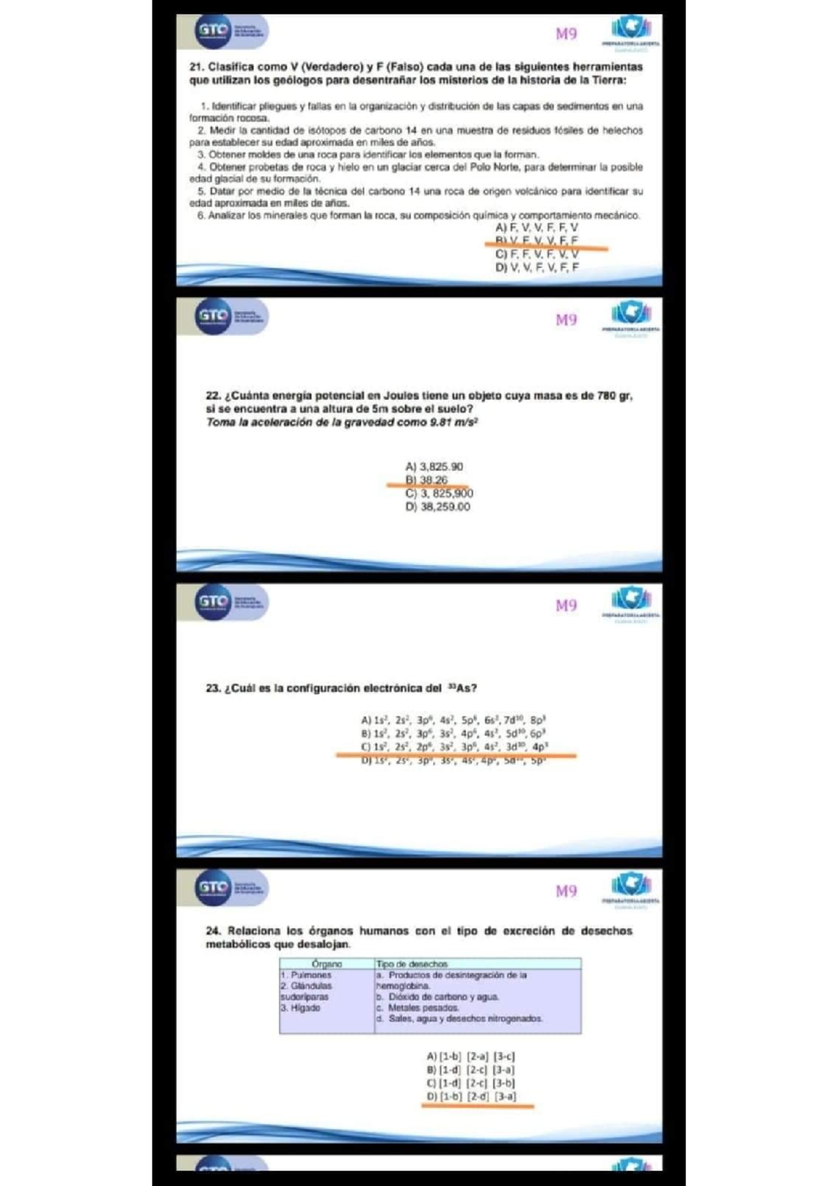 Módulo-9-gto - Respuestas examen 9 - GTO M9 21. Clasifica como V ...