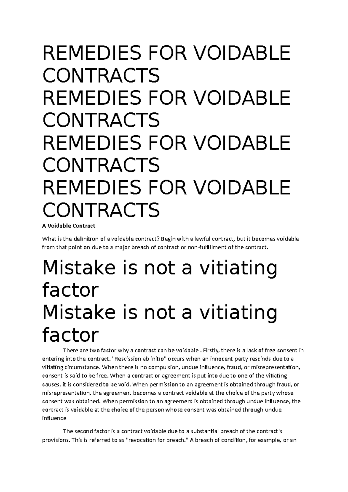 voidable-contracts-remedies-for-voidable-contracts-remedies-for