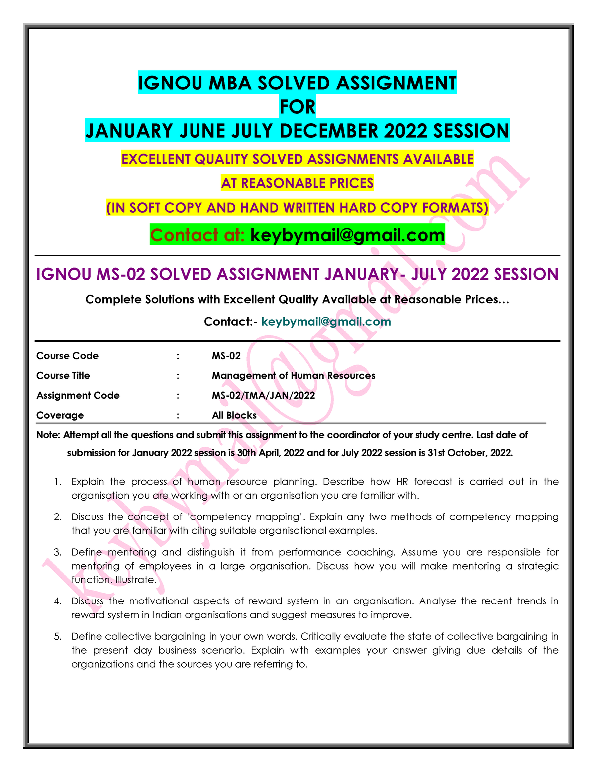 assignment for jan 2022 ignou