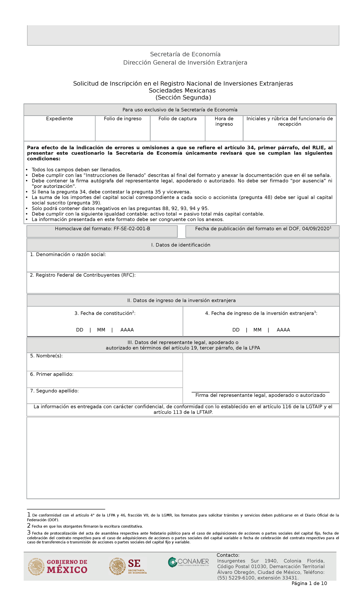 FF-SE-02-001-B Inscripcion Seccion Segunda - Solicitud De Inscripción ...