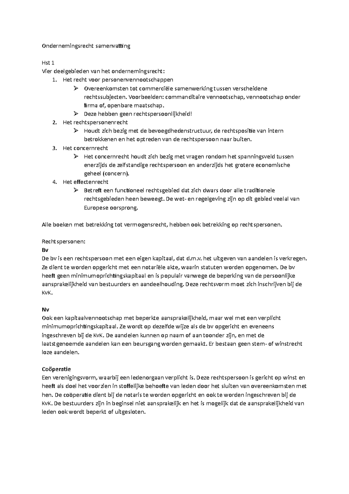 Praktisch Ondernemingsrecht - Samenvatting - Ondernemingsrecht ...