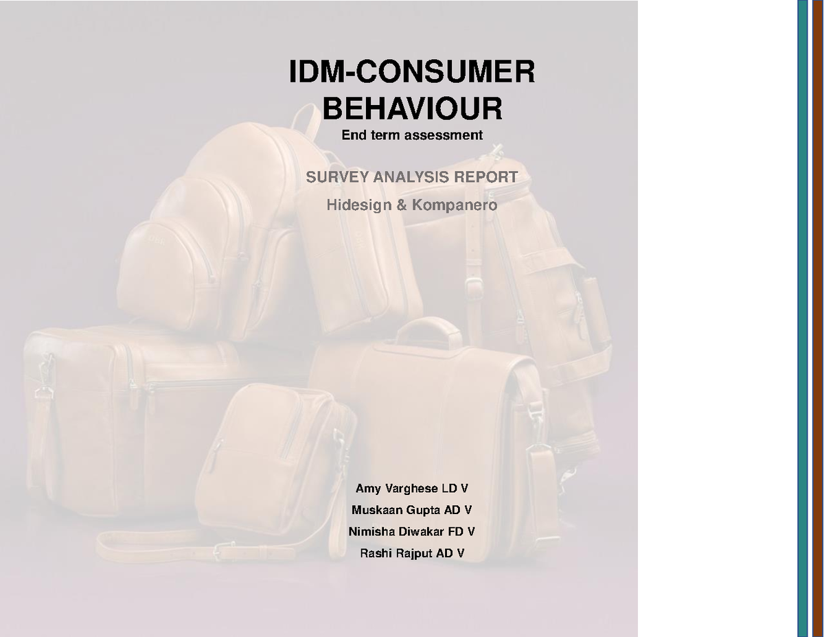 Survey Analysis Brand Comparison Idm Consumer Behaviour End Term Assessment Survey Analysis