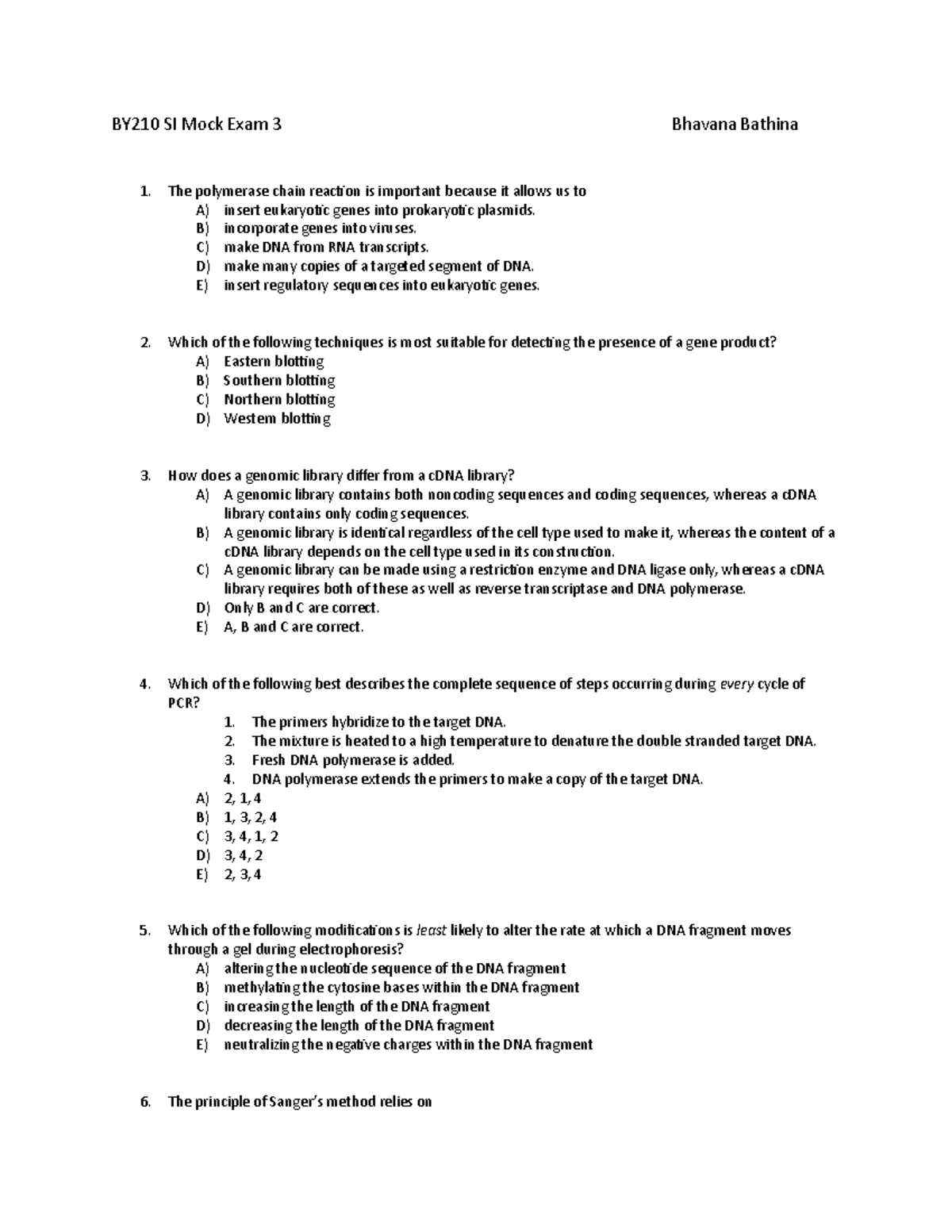 Genetics Practice Questions - GBS 782 - UAB - StuDocu