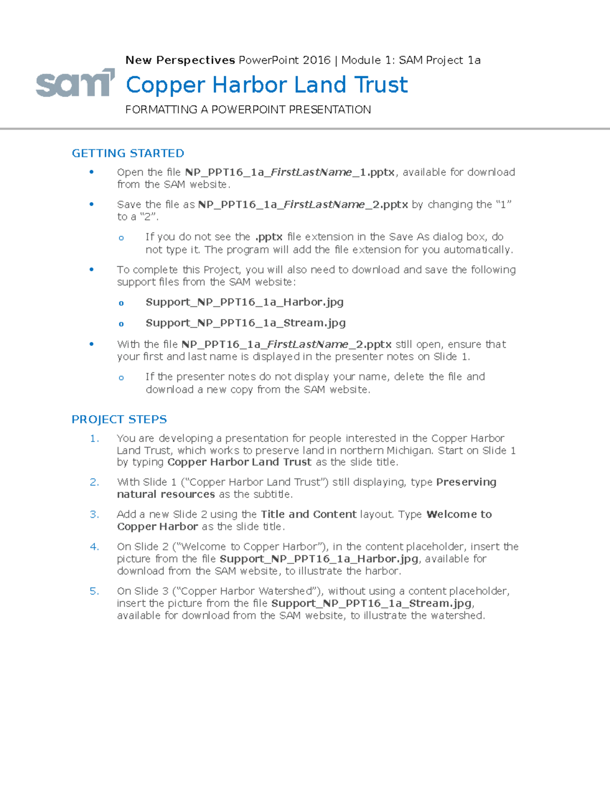Instructions NP PPT16 1a New Perspectives PowerPoint 2016 Module 1