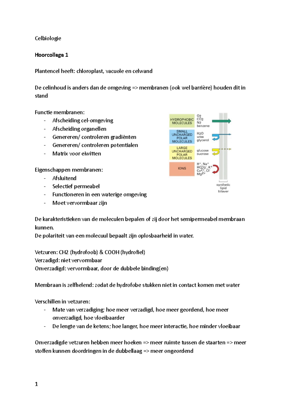 Celbiologie Samenvatting - Celbiologie Hoorcollege 1 Plantencel Heet ...