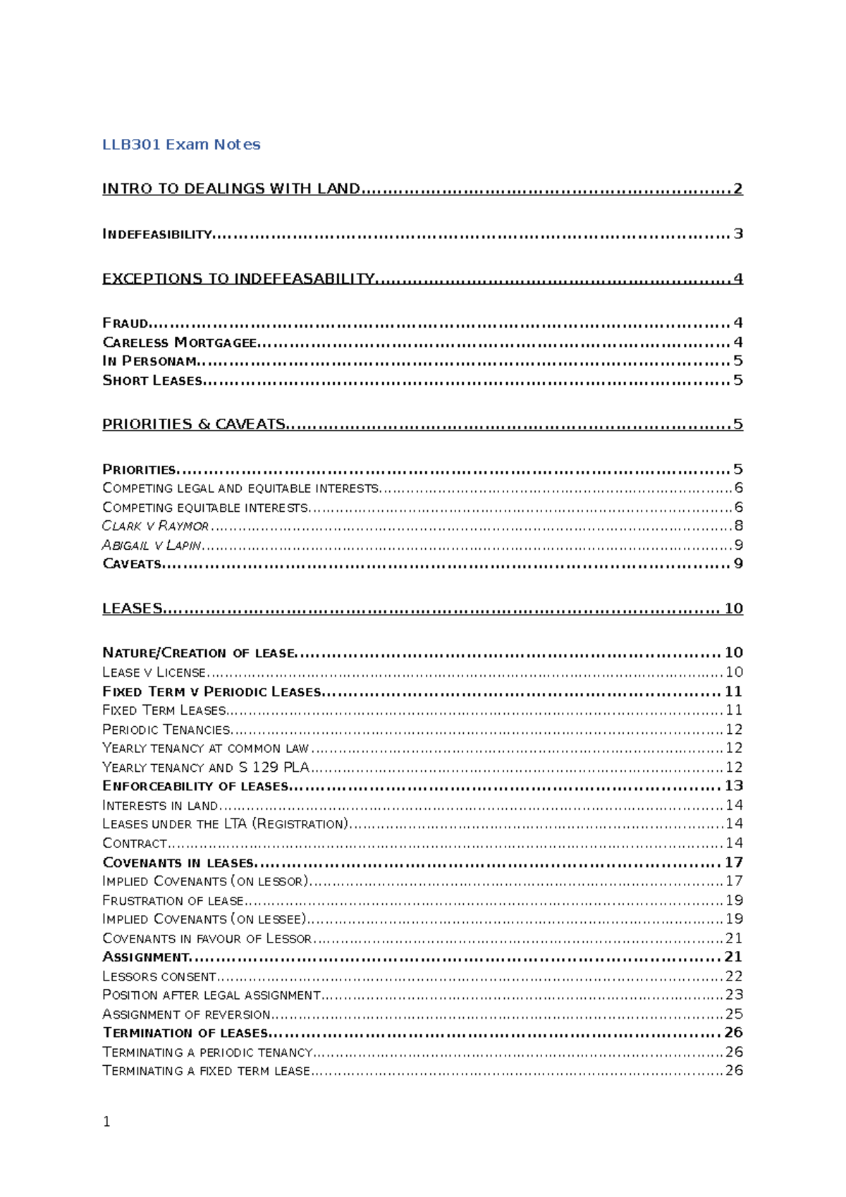 LLB301 Real Property Exam Answer Guide Semester 1 2019 - LLB301 Exam ...