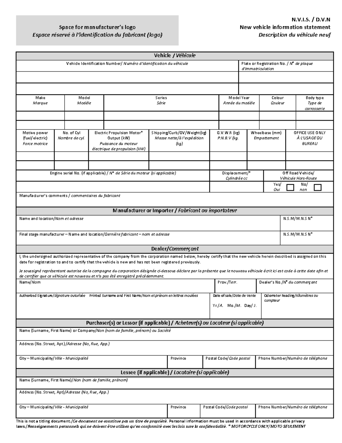 NVIS Form 2019 revised Oct 2019 - Space for manufacturer’s logo Espace ...