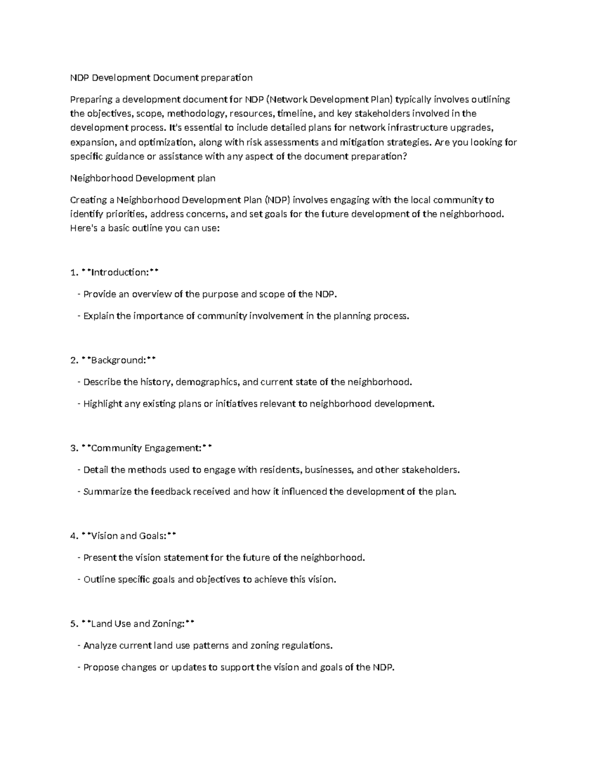 Engineering Cost Estimation 6 - NDP Development Document preparation ...