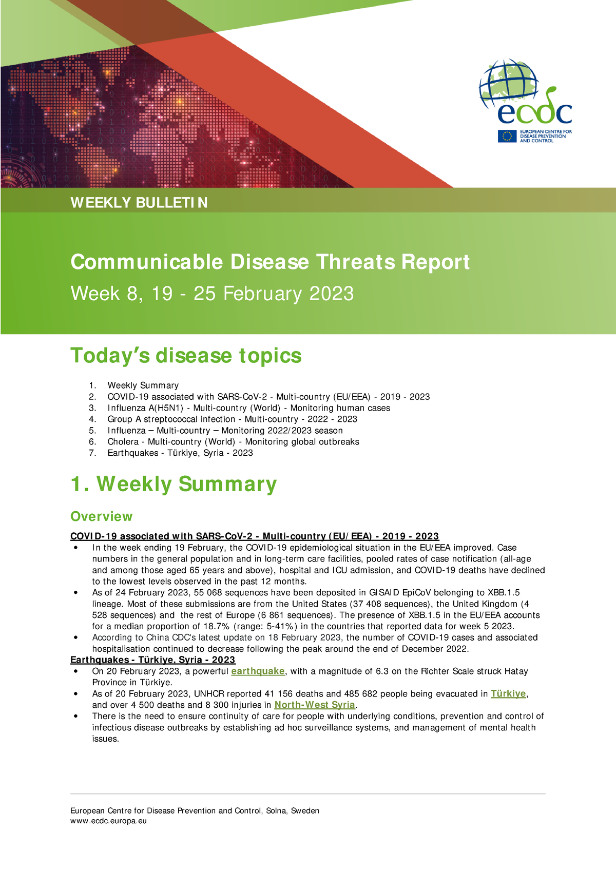 Communicable Disease Threats Report 24 feb 2023 - SURVEI LLANCE REPORT ...