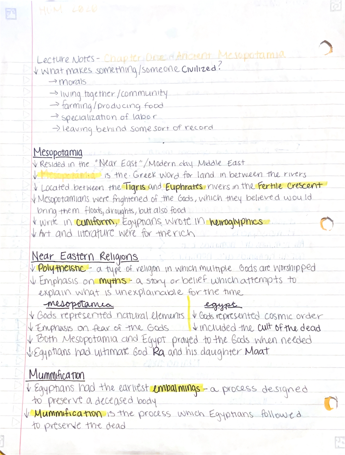 Introduction to Humanities - Ancient Mesopotamia - HUM 2020 - Studocu