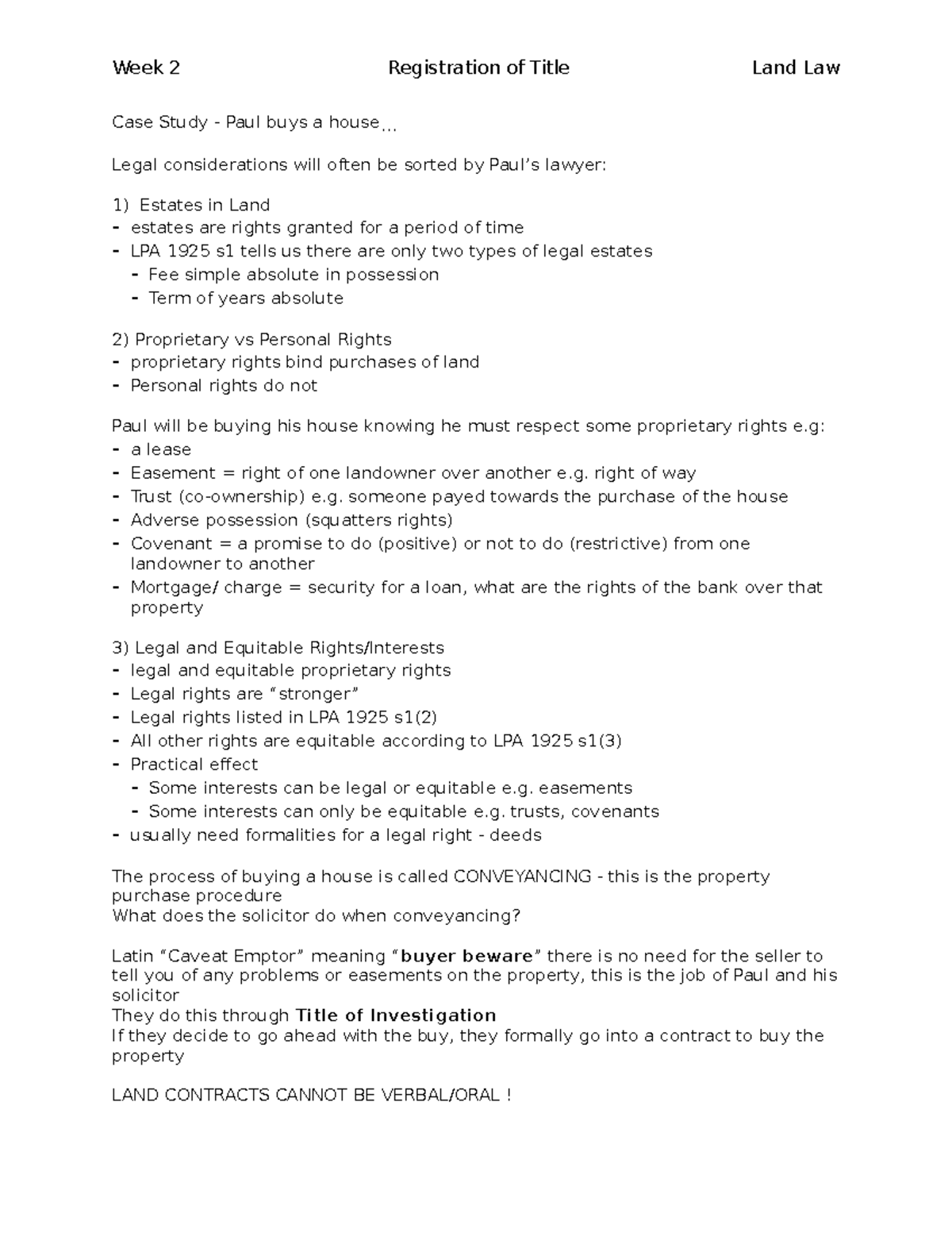 Registration of Title - Case Study - Paul buys a house... Legal ...
