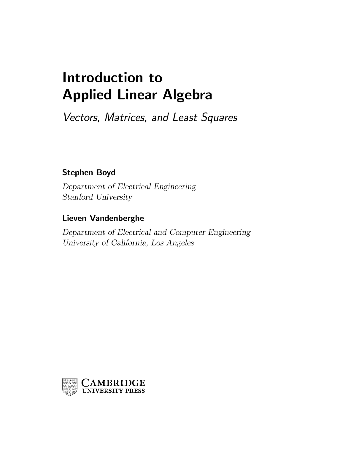 Catatan Introduction To Linear Algebra - Introduction To Applied Linear ...