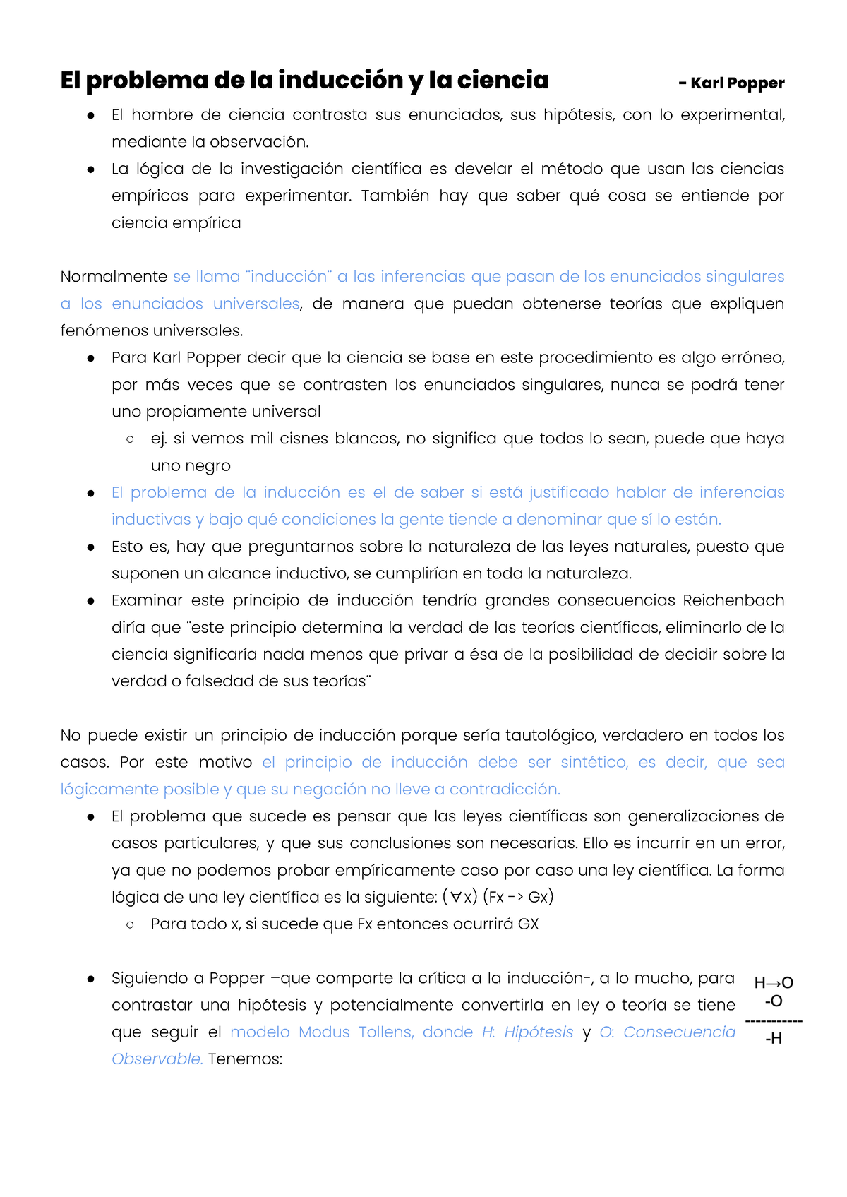 Filosofía De La Ciencia Popper Y Kuhn El Problema De La Inducción Y La Ciencia Karl Popper 8672