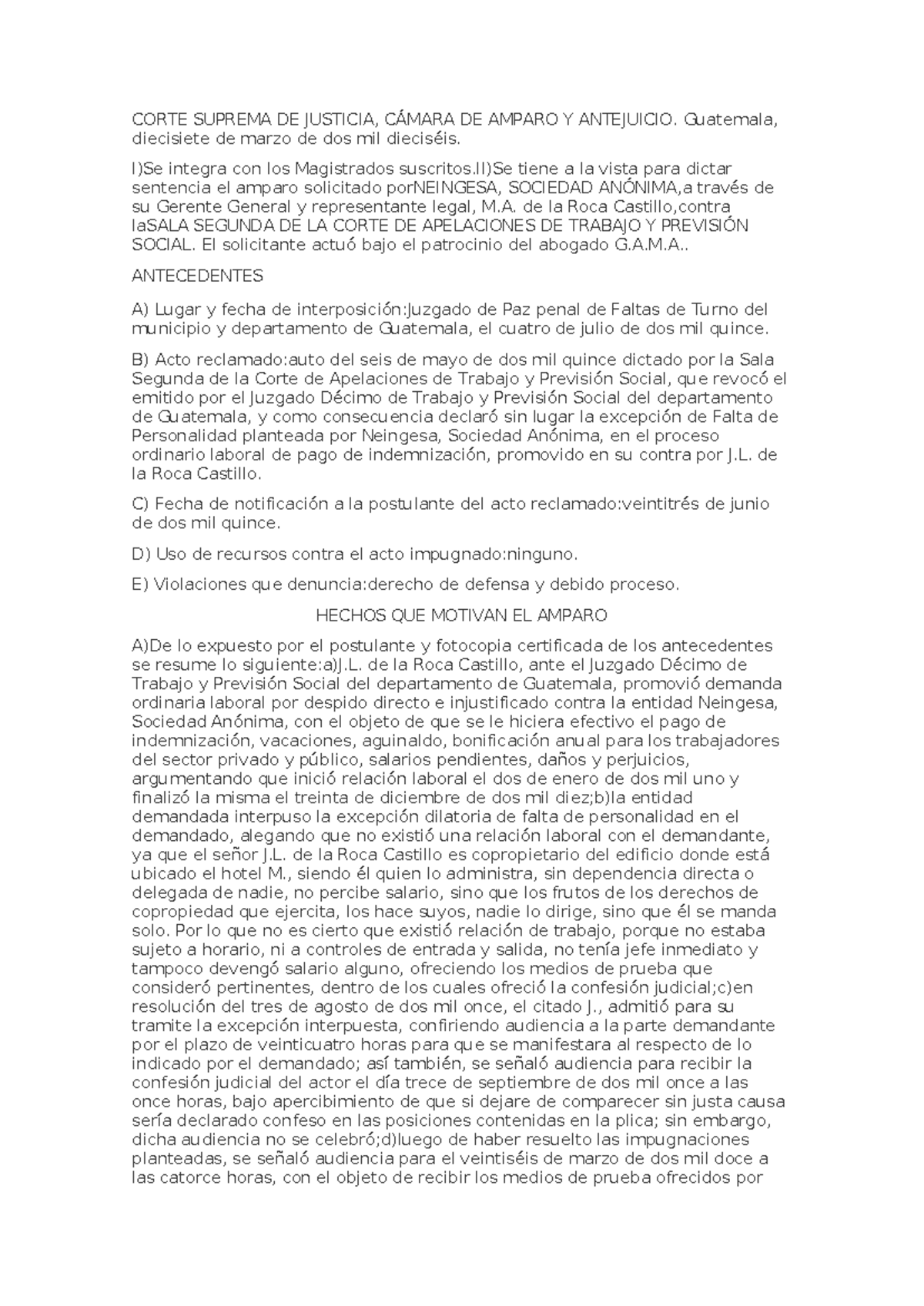 Sentencia Completa - CORTE SUPREMA DE JUSTICIA, CÁMARA DE AMPARO Y ...