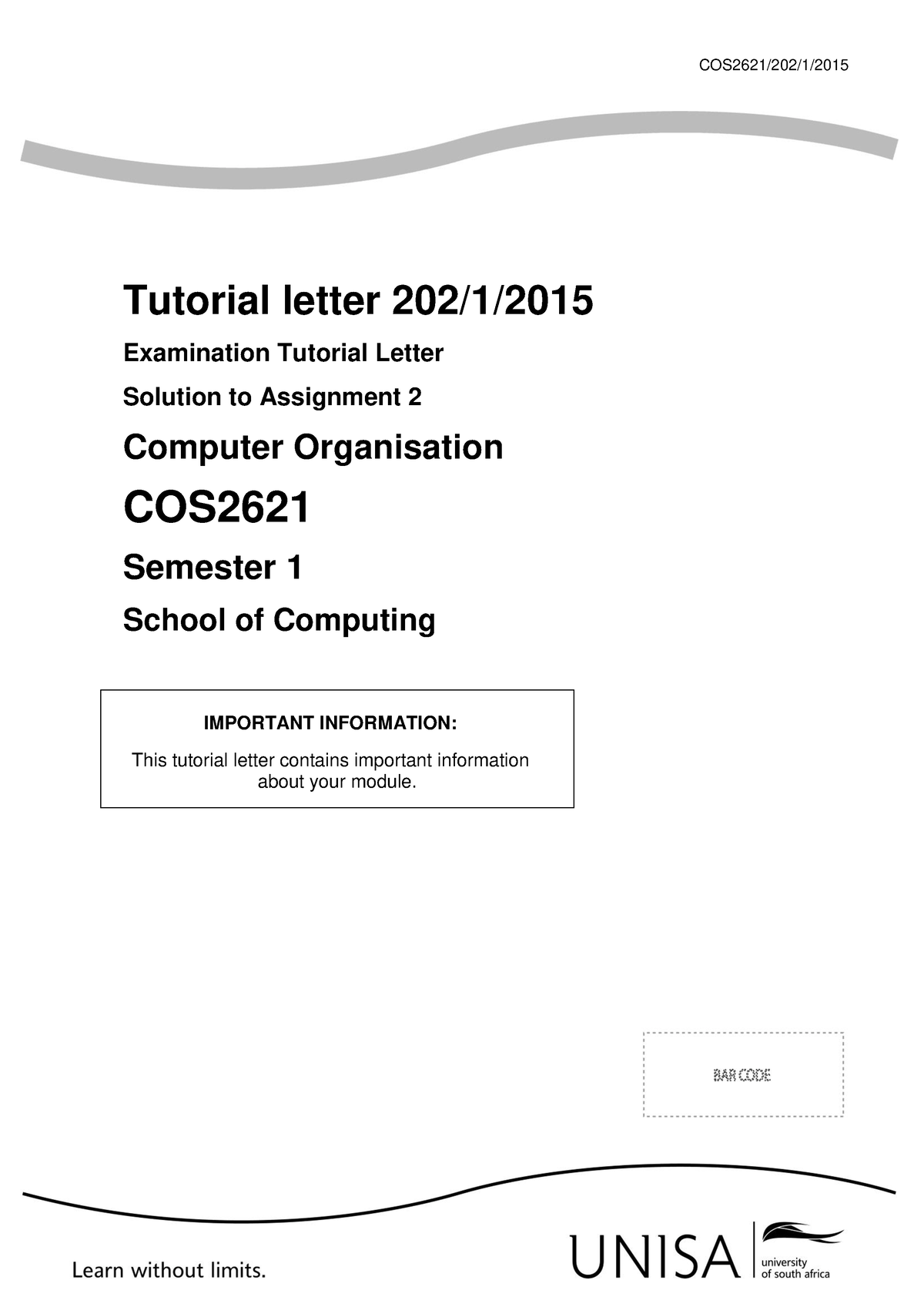 202 2015 1 B - Lectures Notes - COS2621/202/1/ Tutorial Letter 202/1 ...