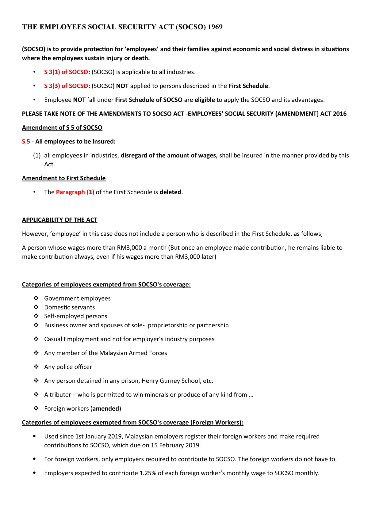 P Notes Socso Labor Law Mmu Studocu